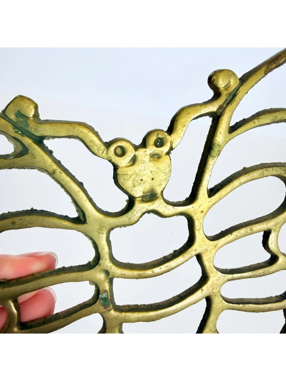 Vintage Mid-Century Modern Boho Brass Butterfly Trivet Retro Chic Wall Decor